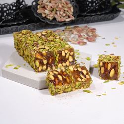Twist Roll with Sliced Pistachios, Honey, and Pistachio Cream