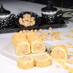 Roll with Crispy Bits, Banana, and Hazelnut Cream